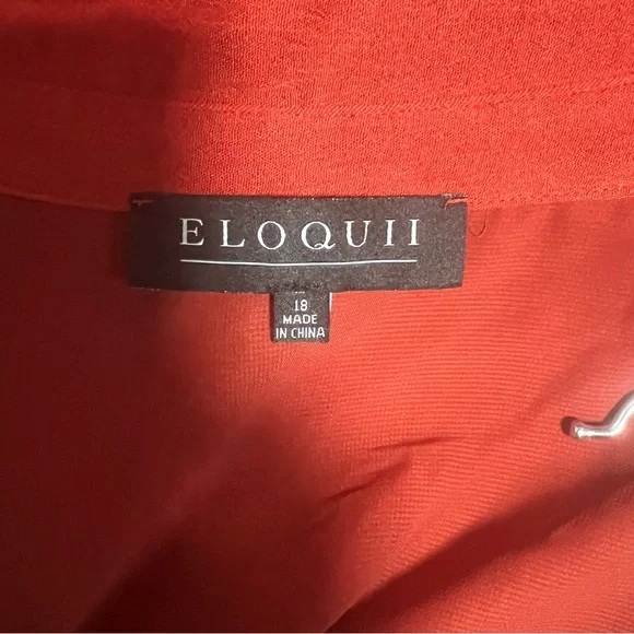 🔥 ELOQUII Burnt Orange Ruffle-Sleeve Midi Dress – Size 18 🔥 - Picture 5 of 5